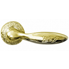 Ручка дверная Pelikan Decor OLV на розетке Virgola Prestige, латунь